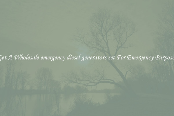 Get A Wholesale emergency diesel generators set For Emergency Purposes