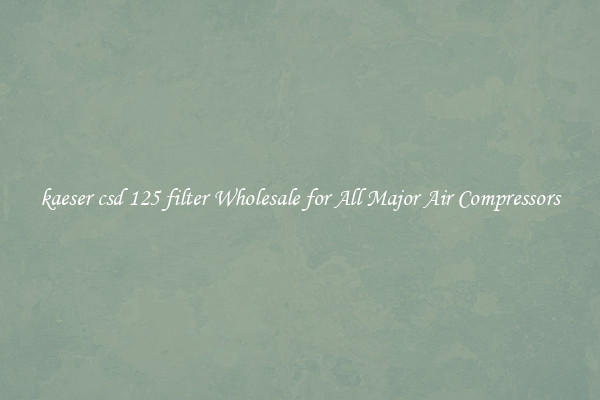 kaeser csd 125 filter Wholesale for All Major Air Compressors