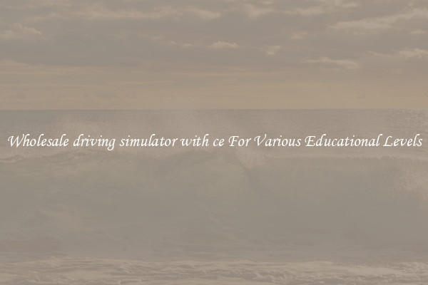 Wholesale driving simulator with ce For Various Educational Levels