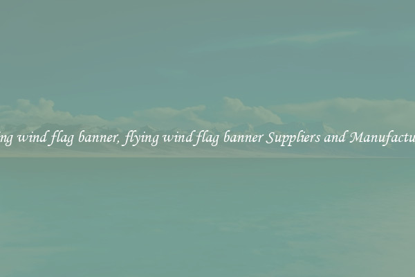 flying wind flag banner, flying wind flag banner Suppliers and Manufacturers