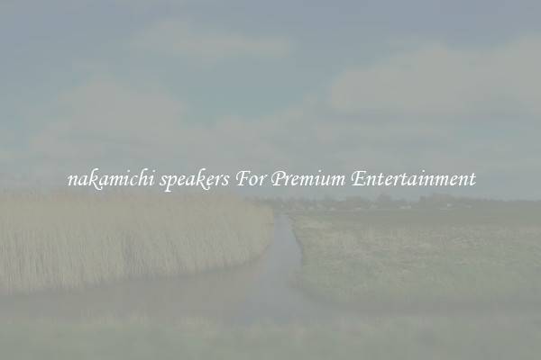nakamichi speakers For Premium Entertainment