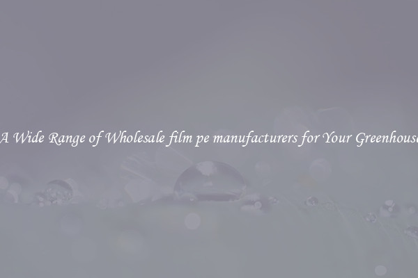 A Wide Range of Wholesale film pe manufacturers for Your Greenhouse