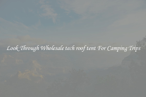 Look Through Wholesale tech roof tent For Camping Trips