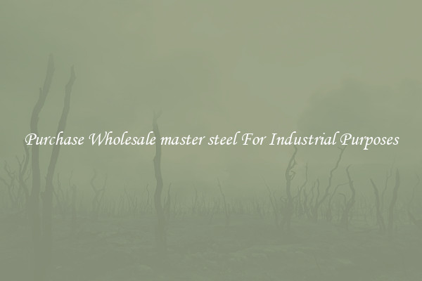 Purchase Wholesale master steel For Industrial Purposes