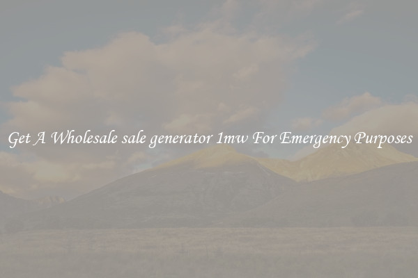 Get A Wholesale sale generator 1mw For Emergency Purposes