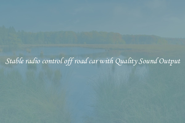 Stable radio control off road car with Quality Sound Output