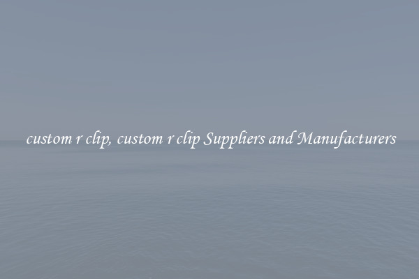 custom r clip, custom r clip Suppliers and Manufacturers