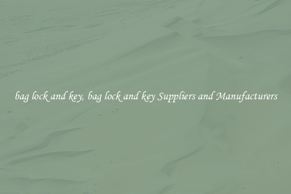 bag lock and key, bag lock and key Suppliers and Manufacturers